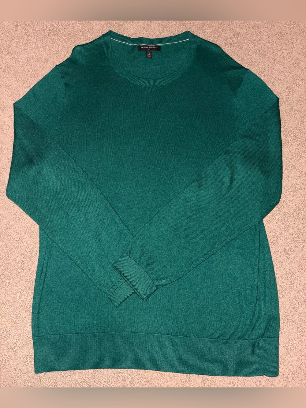 Banana Republic New W/Out Tags Dark Green Men's Crewneck Sweater Long-Sleeve.